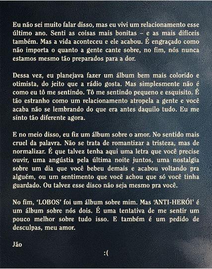 Depois de ''Louquinho'', Jão prepara novo lançamento para o álbum ''Anti-Herói''