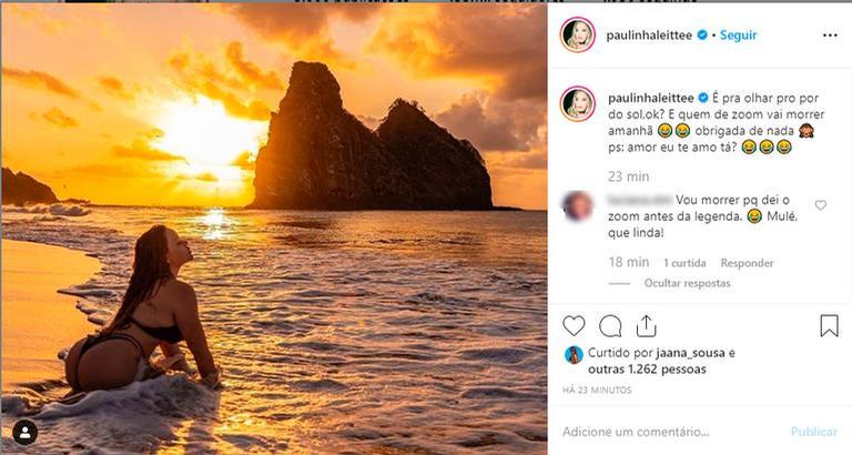 Paulinha empinando o bumbum nas redes sociais