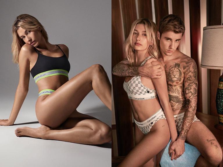 Justin e Hailey Bieber causando de lingerie