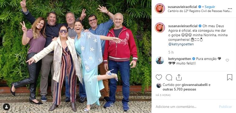 Susana Vieira em casamento de filho