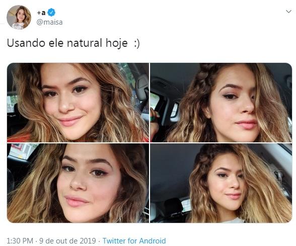 Maisa surge com cabelo natural e aconselha fãs