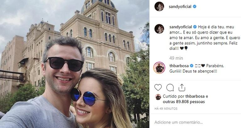 Sandy fazendo homenagem fofa para o marido, Lucas Lima