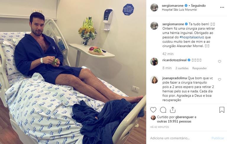 Sergio Marone agradece carinho dos fãs após cirurgia