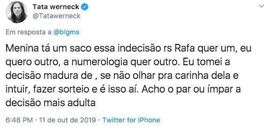 Apresentadora ainda não decidiu qual será o nome da criança e aproveitou o momento para brincar com fãs