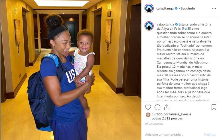 Camila Pitanga se declara para a atleta Allyson Felix