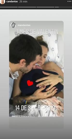 Carol Dantas e Vinicius comemora um mês do filho Valentin