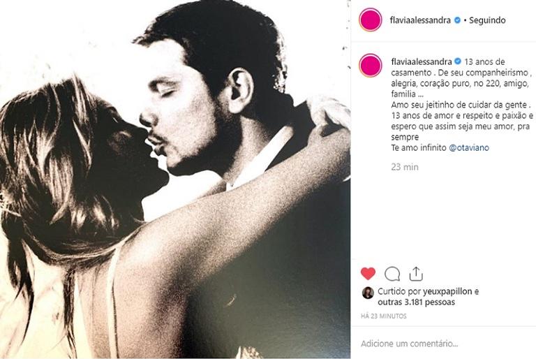 Flávia Alessandra e Otaviano Costa celebram 13 anos de casados