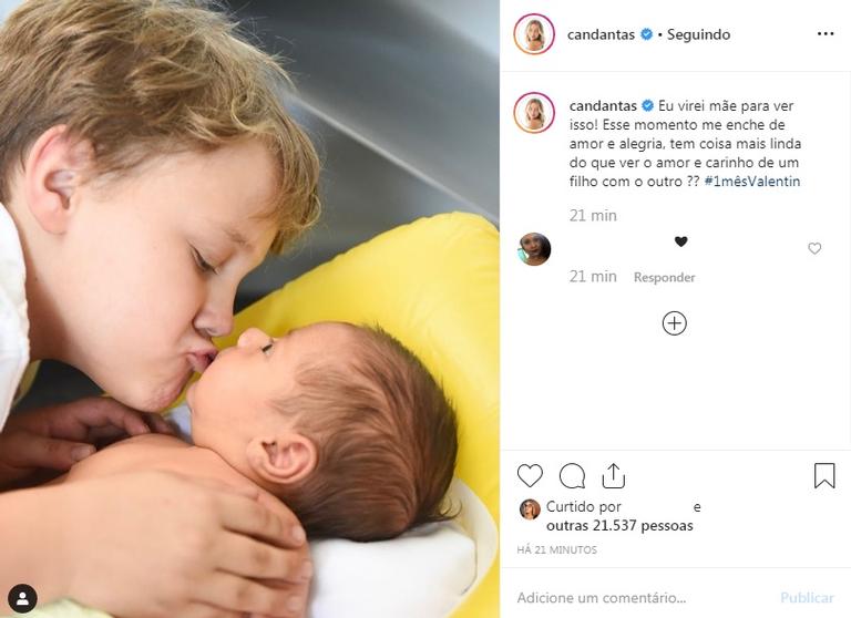 Carol Dantas compartilha momento de carinho entre Davi e Valentin