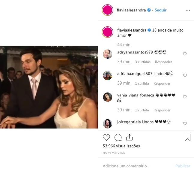 Trecho do vídeo de casamento de Flávia Alessandra e Otaviano Costa