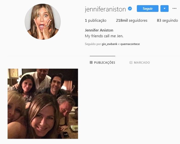 Jennifer Aniston cria conta nas redes sociais