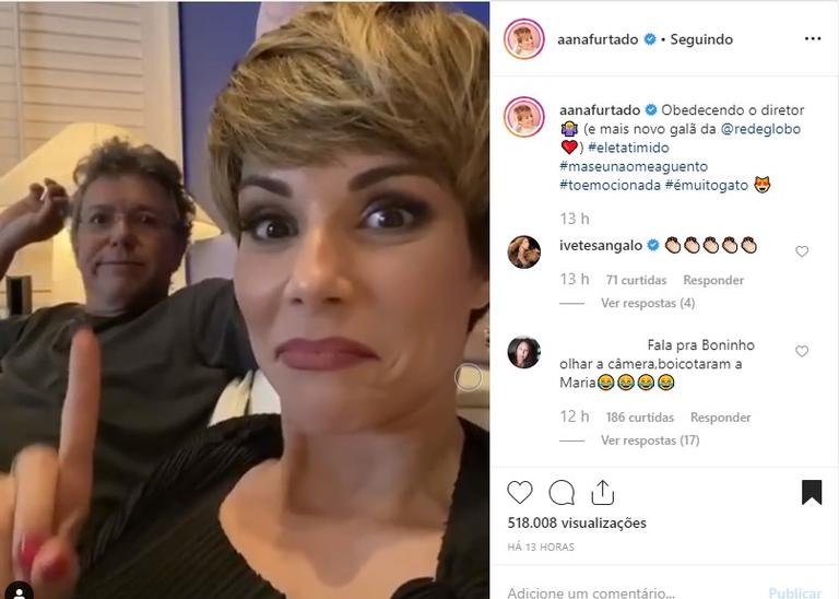 Ana Furtado registra Boninho em A Dona do Pedaço