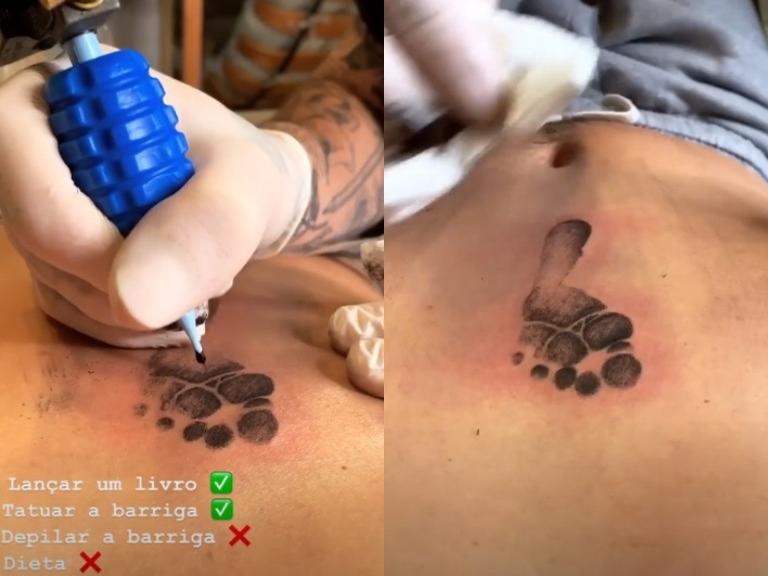 Vini Martinez faz tatuagem em homenagem ao filho