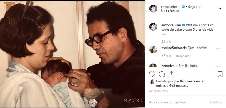 Enzo Celulari compartilha memória ao lado da mãe