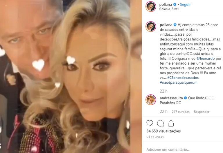 Esposa de Leonardo se declarando para o sertanejo