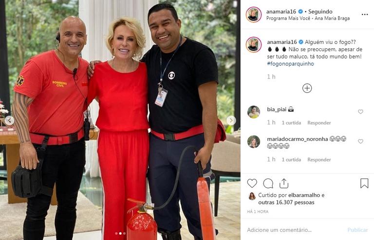 Programa de Ana Maria Braga é invadido por bombeiros