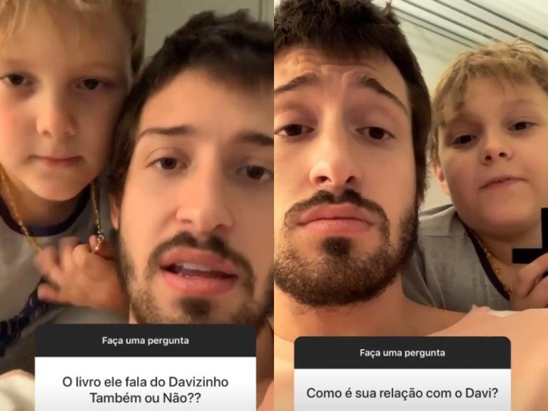 Vini Martinez respondendo perguntas sobre sua relação com Davi Lucca