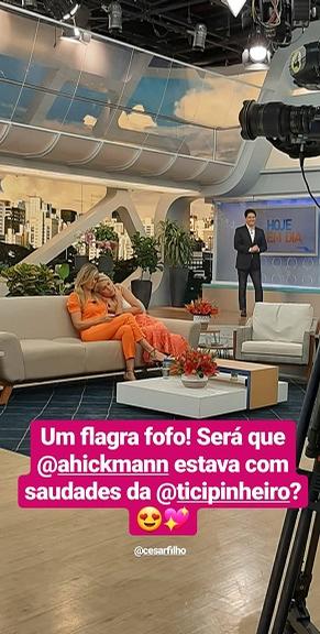 Ticiane Pinheiro e Ana Hickmann flagradas em momento fofo nos bastidores 