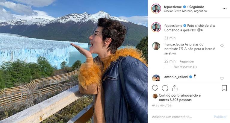 Fernanda Paes Leme compartilha foto clichê na Argentina 