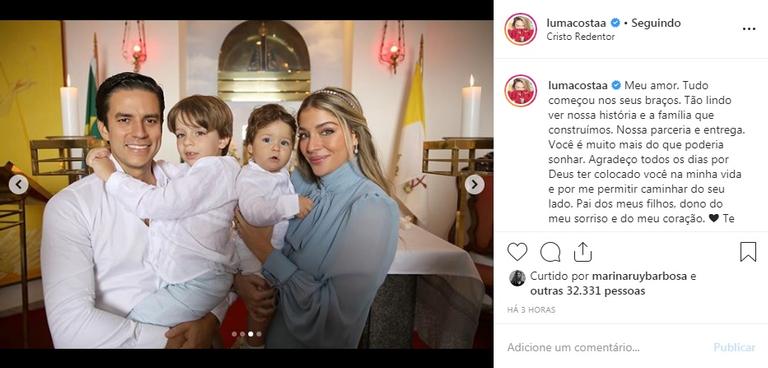 Luma Costa posta fotos da família e encanta os seguidores