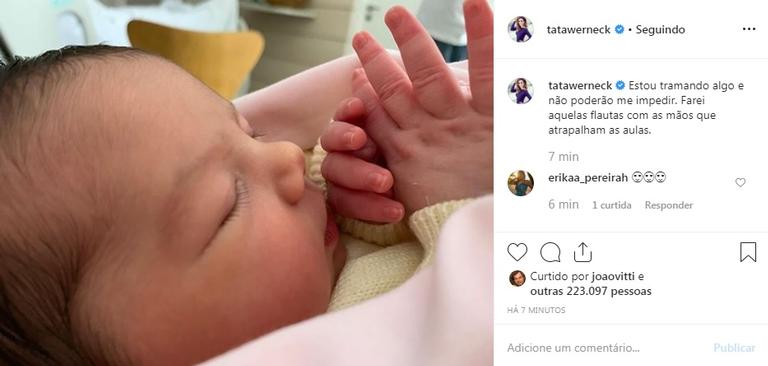 Tata Werneck posta nova foto da filha e brinca com os fãs