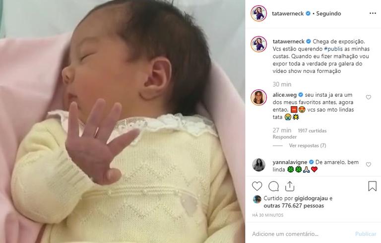 Tatá Werneck faz piada com pose de Clara Maria e diverte fãs