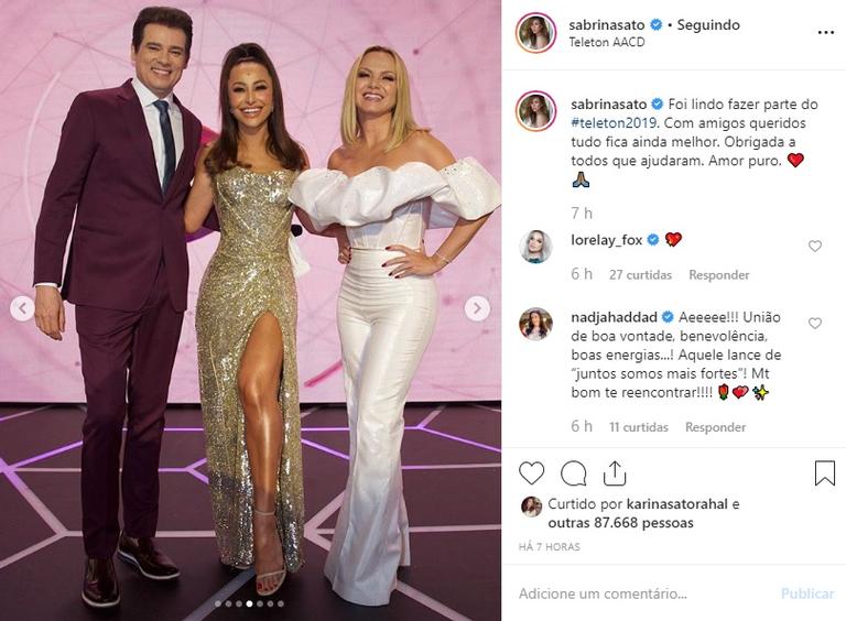 Sabrina Sato exibe cliques do TeleTon e encanta seguidores