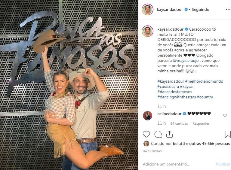 Kaysar Dadour e Mayara lideram a Dança dos Famosos e avançam para a próxima fase da competição