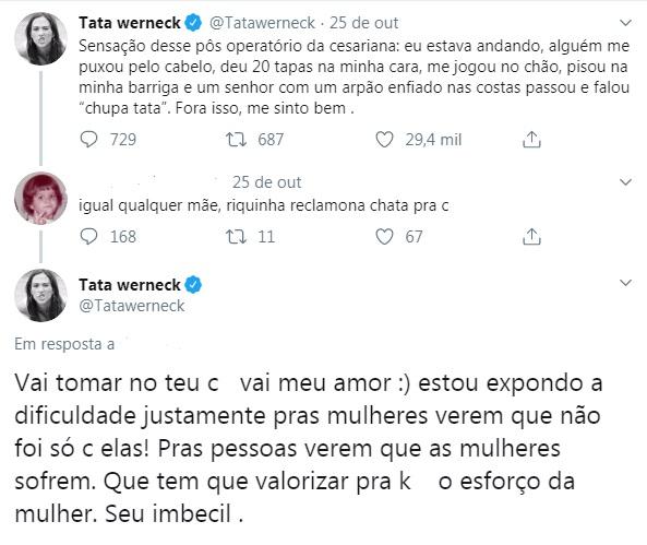 Tatá Werneck rebate seguidor após ser insultada na web