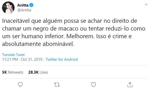 Anitta sai em defesa de Ludmilla após racismo