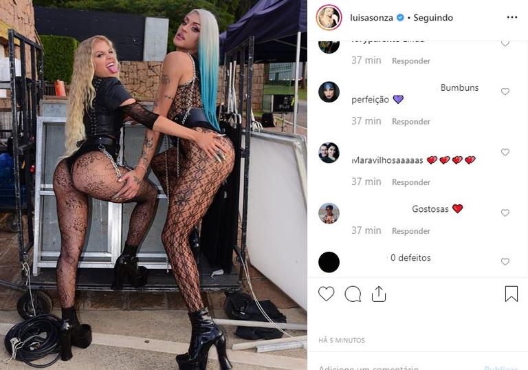 Luísa Sonza e Pabllo Vittar em garupa