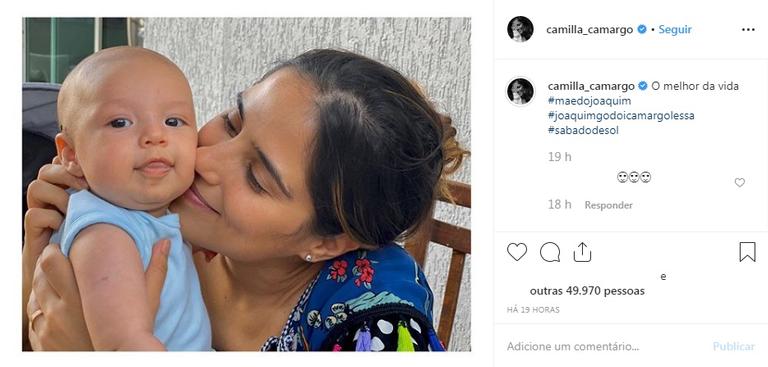 Camilla Camargo ganha comentário de Graciele em foto fofa