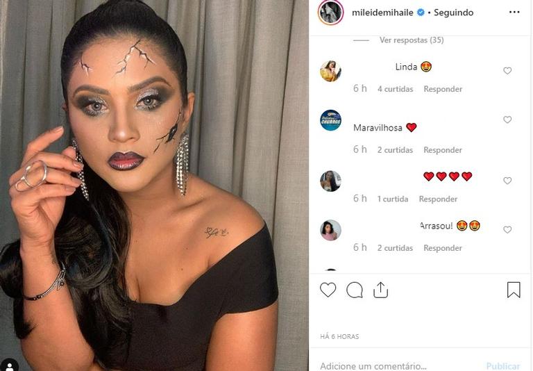 Mileide Mihaile maquiagem de Halloween