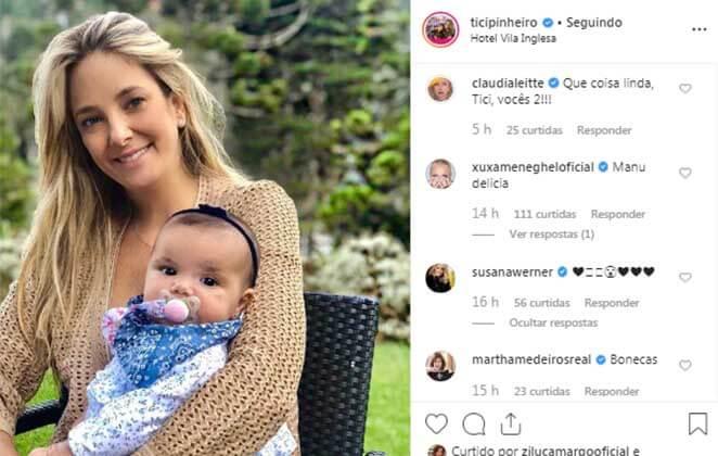 Caçula de Ticiane Pinheiro encanta e Xuxa elogia