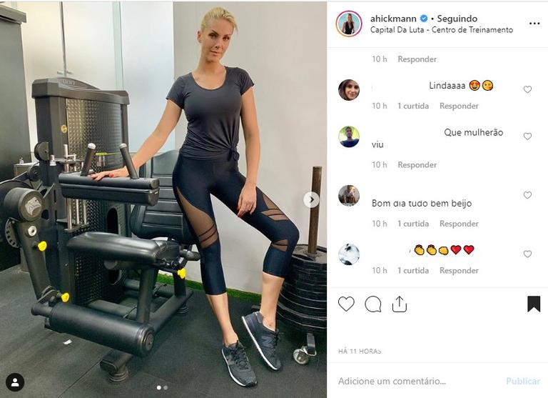 Ana Hickmann na academia