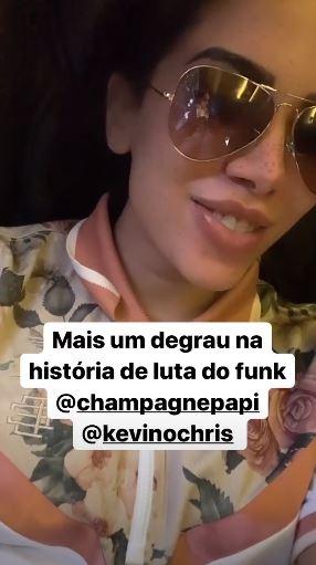 Anitta comemora parceria com Drake na música com Kevin O Chris