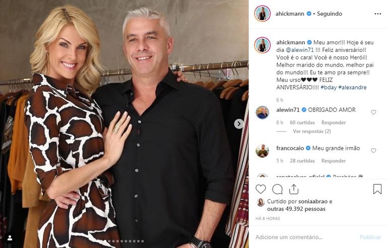 Ana Hickmann faz declaração de aniversário para o marido