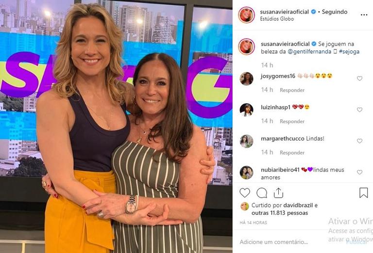 Susana Vieira compartilha clique ao lado de Fernanda Gentil