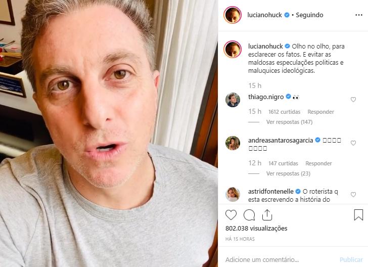 Luciano Huck nega ter emprestado avião para Lula