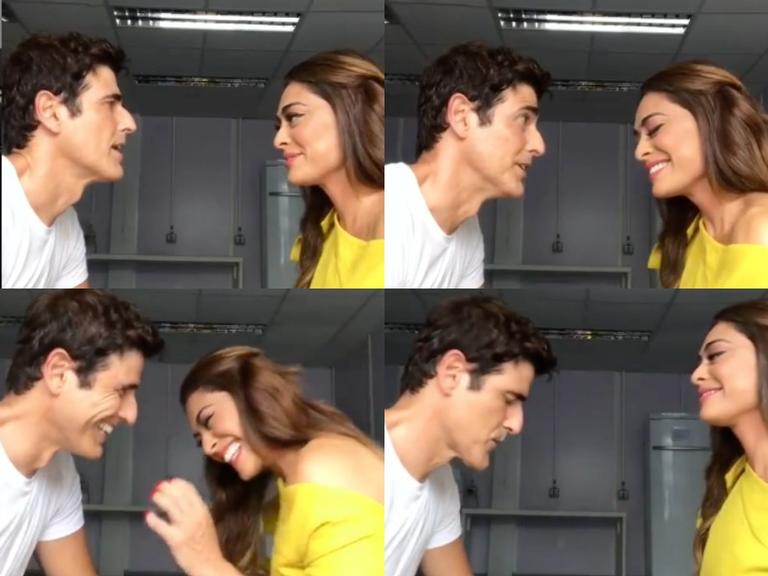 Gianecchini se despede da trama cantando com Juliana Paes nos bastidores 