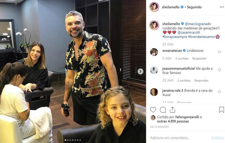 Sheila Mello curte dia de beleza com a filha