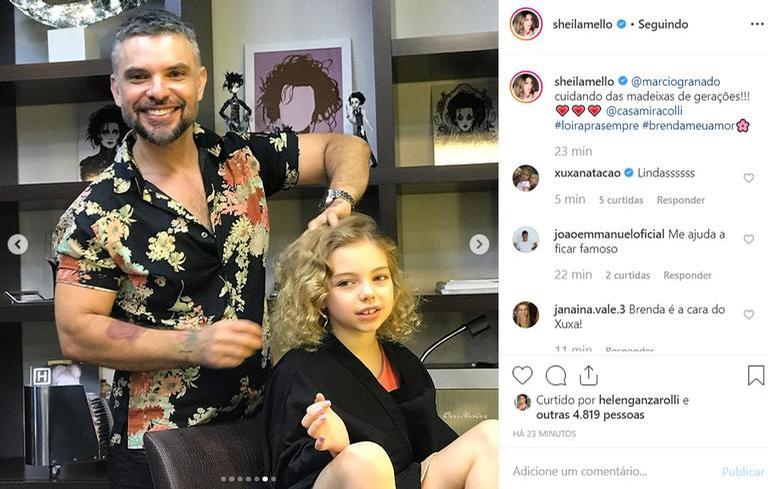 Sheila Mello aproveita dia de beleza com a filha