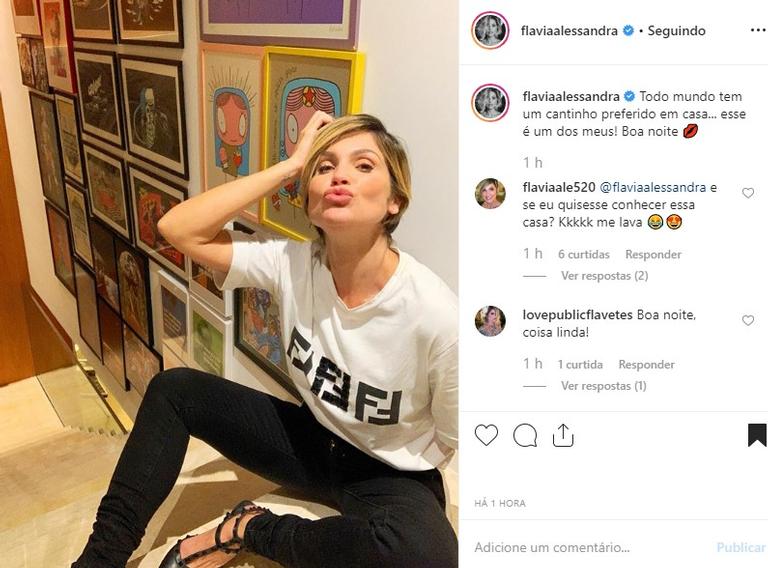 Flávia Alessandra mostra cantinho de sua casa