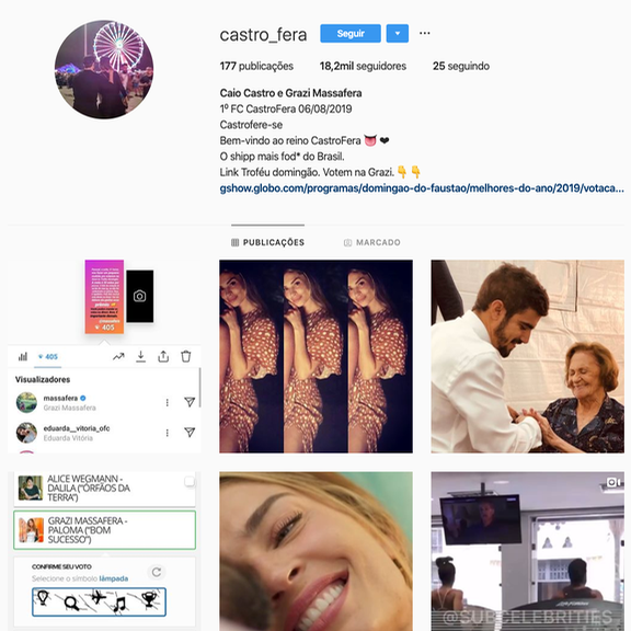 Grazi Massafera visita perfil na web dedicado ao suposto affair com Caio Castro