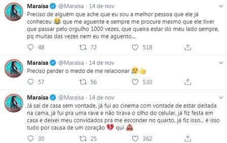 Maraisa desabafa sobre relacionamentos nas redes sociais