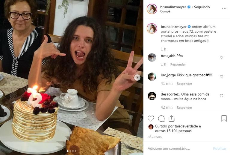 Bruna Linzmeyer celebra seu aniversário ao lado da família