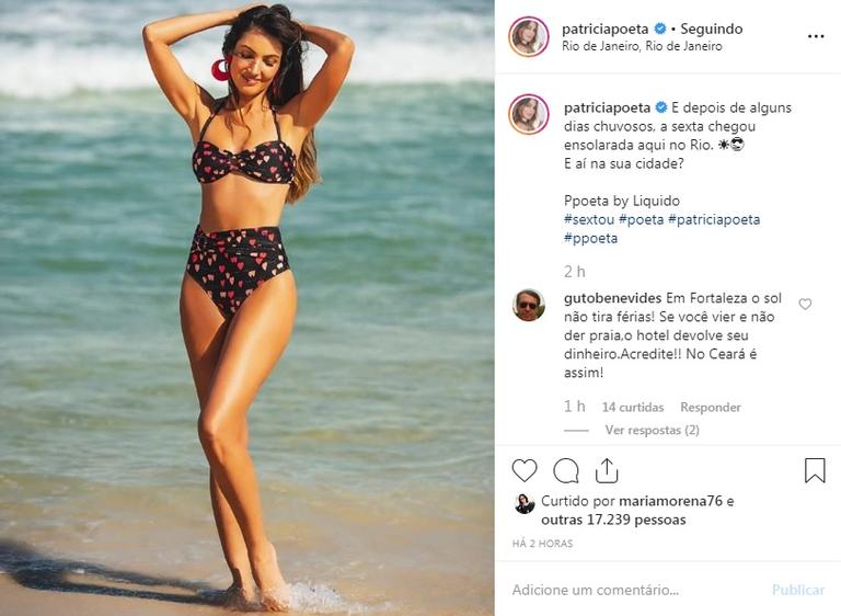 Patrícia Poeta esbanja sensualidade ao posar só de biquíni