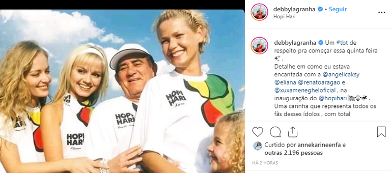 Debby Lagranha relembra encontro marcante com Angélica, Eliana, Renato Aragão e Xuxa