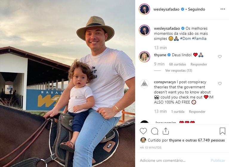 Wesley Safadão e Dom encantam a web em passeio a cavalo