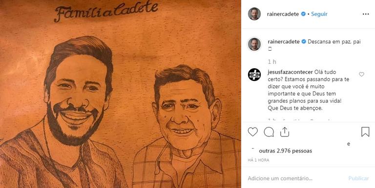 Rainer Cadete anuncia e lamente morte do pai