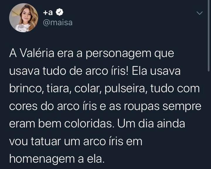 Maisa sobre tatuar arco-íris